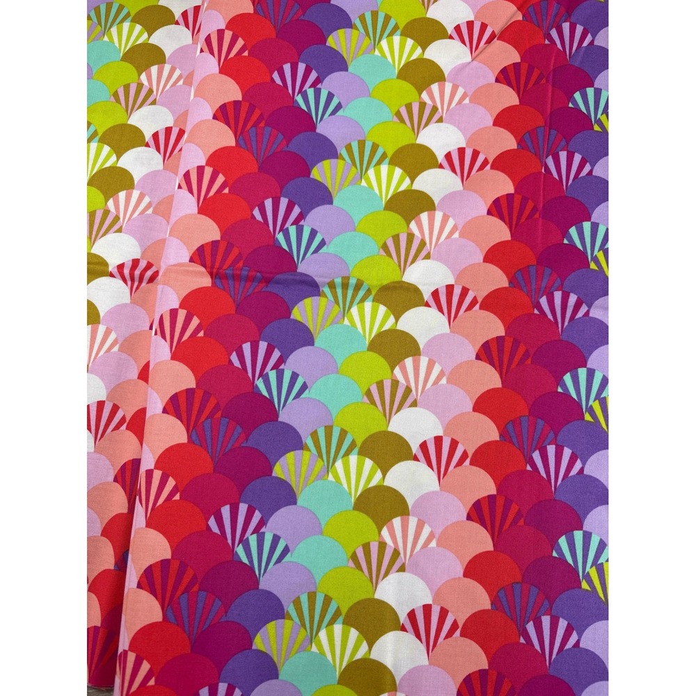 Tula Pink Parisville Deja Vu Fans 1 Yard Colorful Cotton Quilting Fabric